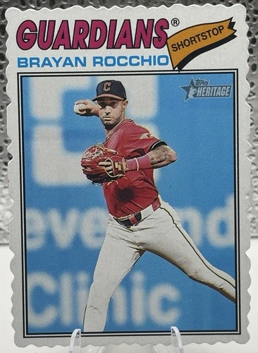 2026 Topps Heritage Brayan Rocchio Deckle Edge Insert #368 Cleveland Guardians