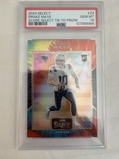 2024 Panini Select - Score Select Throwback Drake Maye #22 Tie-Dye /25 PSA 10!