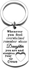 To My Daughter Gift Keychain from Mom Dad Whenever You Feel Overwhelmed
