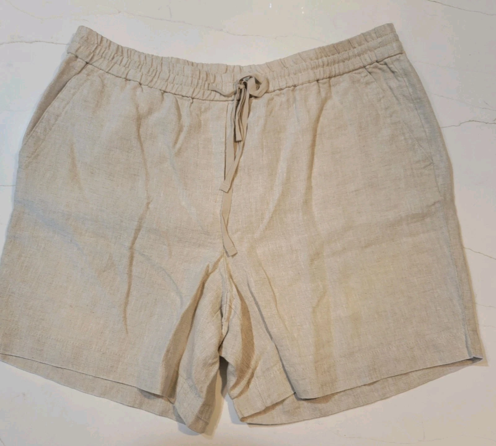 TALBOTS Beige 100% LINEN Pull-On SHORTS Sz LARGE 6" Inseam New Vacation Beach
Opens in a new window 