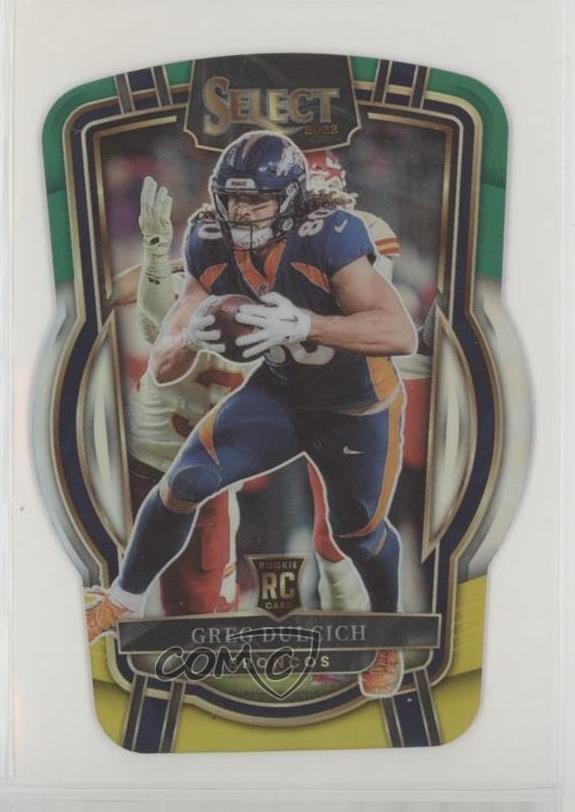 2022 Select Club Level Green & Yellow Prizm Die-Cut Greg Dulcich Rookie RC 10nl