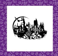 Pegatina de vinilo Harry Potter, Hogwarts, Silhouette, Magic, Golden Snitch, 8"