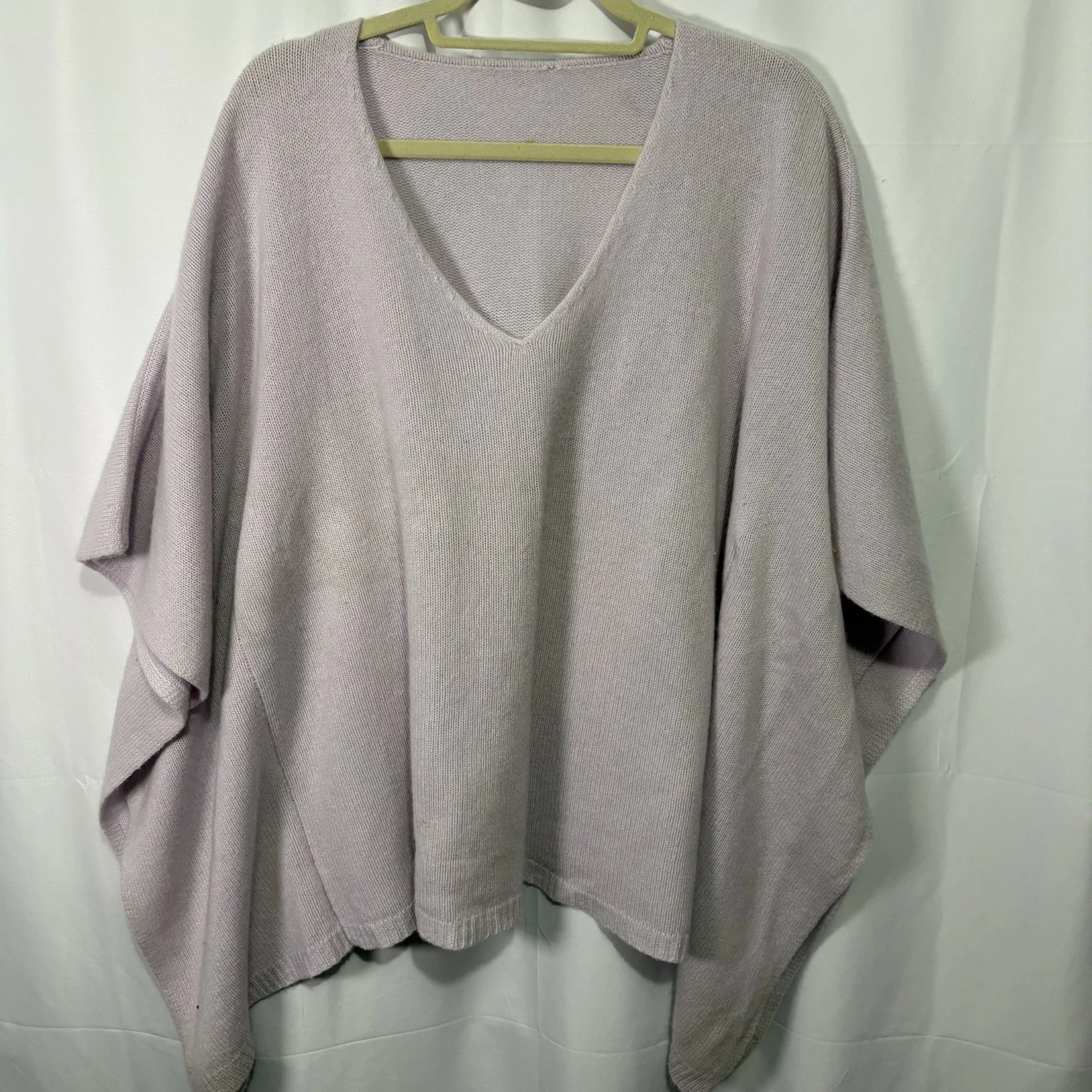Calypso St. Barth 100% Cashmere Poncho Sweater Women's One Size Seafoam Lilac