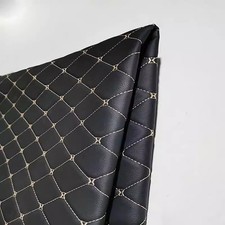 Zhjlf Faux Leather Fabric Foam Quilted Vinyl Diamond Pattern Foam Backed For