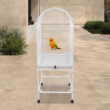Cage à oiseaux dessus ouvert et support roulant moyen petite cage à oiseaux pour perroquets perruche