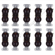 10 Hubbell Brown TAMPER RESISTANT Duplex Receptacles 15A 125V Push Terminal