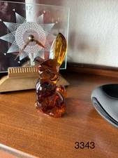 Viking Glass Rabbit Amber Thumper Bunny 6.25” Tall