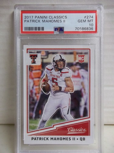 2017 Panini Classics Patrick Mahomes Rookie PSA Mint 10 Card #274 NFL