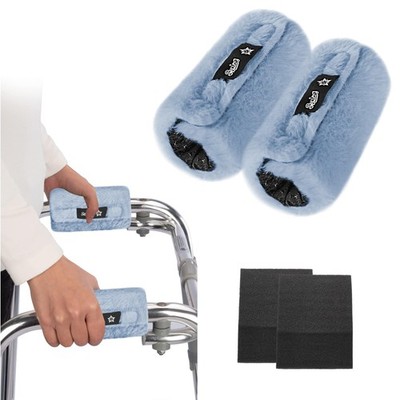 Walker Hand Pads Fluffy Walker Handle Cushions Non-Slip Universal Walker Grip...