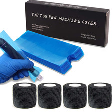 200Pcs Large Pen Machine Covers with 4Pcs Grip Tapes - s Grip Wraps and Machine