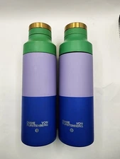 Diane von Furstenberg Set 2 Target Color Block 19oz Stainless Steel Water Bottle