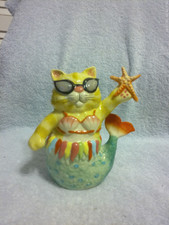 Blue Sky Clayworks Kitty Cat Mermaid Figurine 8" X 8"  New No Box/Tag
