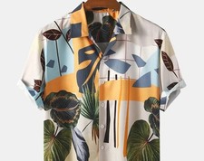 Aloha Pattern Hawaiian Shirt Tropical Summer Beach Resort Wear