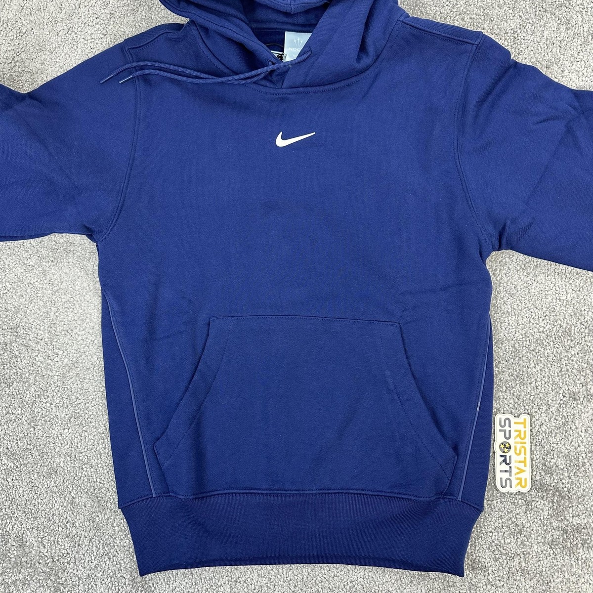 Nike NOCTA Hoodie Mens XS Navy Blue Pullover Fleece Swoosh AWR CL