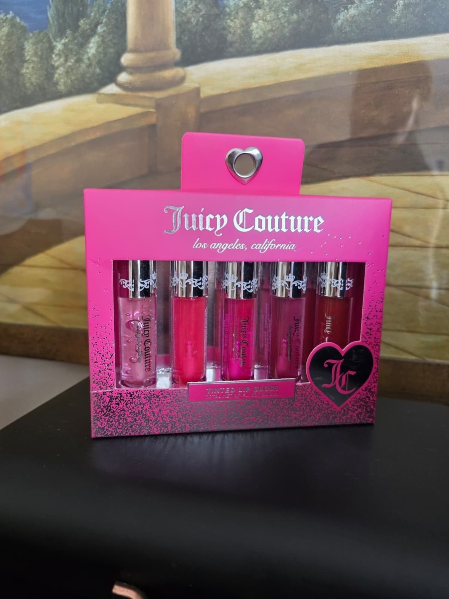 Juicy Couture Tinted Lip Gloss Set 6PC Pink Nude Shimmer Gift New
