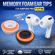 Silicone Ear Tips W/ Orange Memory Foam FOR Apple Airpods Pro 1st  2nd Gen