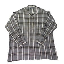 Vintage Triumph Of California Mens Shirt XL Brown Check Long Sleeve Made USA