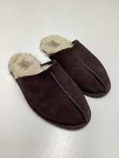 UGG Scuff men s Brown Suede Shearling Lined Slip-On Slippers US 9 M