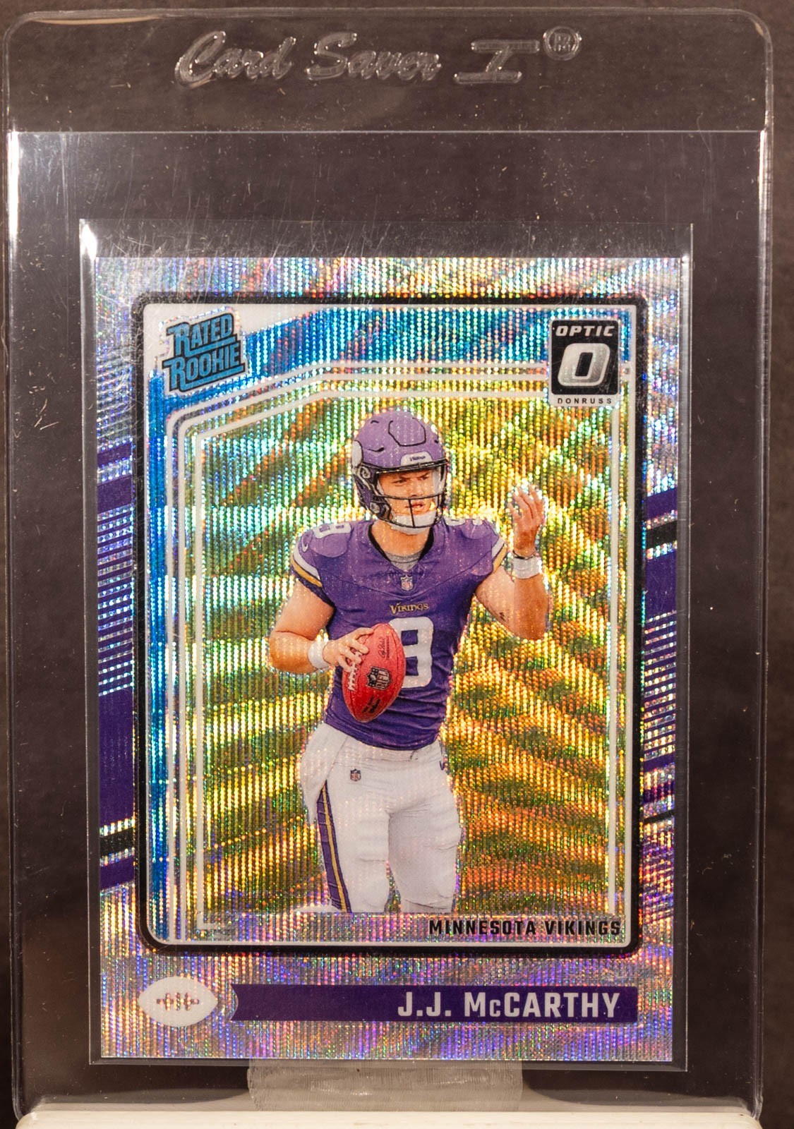 JJ MCCARTHY 2024 Panini Donruss Optic 235 Wave Prizm RC Rated Rookie 26/300