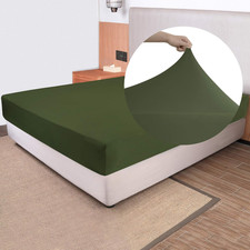 Soft Stretch King Size Fitted Sheet Only - Jersey Knit  Cozy T-Shirt Like, 4-Wa