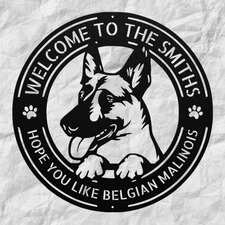 Personalized Belgian Malinois Dog Metal Sign Custom Home Farm Decor Gift Ideas