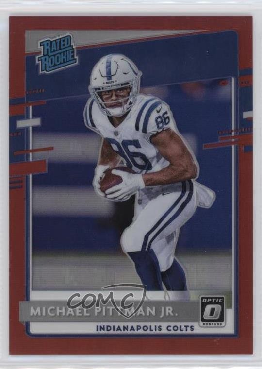 2020 Panini Donruss Optic Rated Rookies Red Prizm 45/99 Michael Pittman Jr 13c1