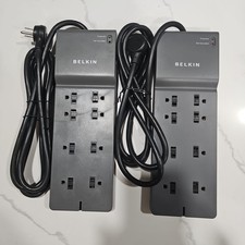 Lot Of 2 Belkin 8 Outlet Surge Protector BE108000-08-CM