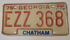 1976/1982 GEORGIA License Plate #EZZ 368 CHATHAM Used — photo 3