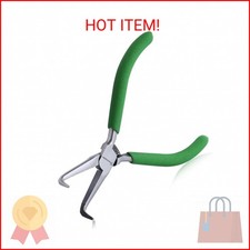 SPEEDWOX Mini Bent Needle Nose Pliers With Teeth 5" 45-Degree Bent Long Nose Pli
