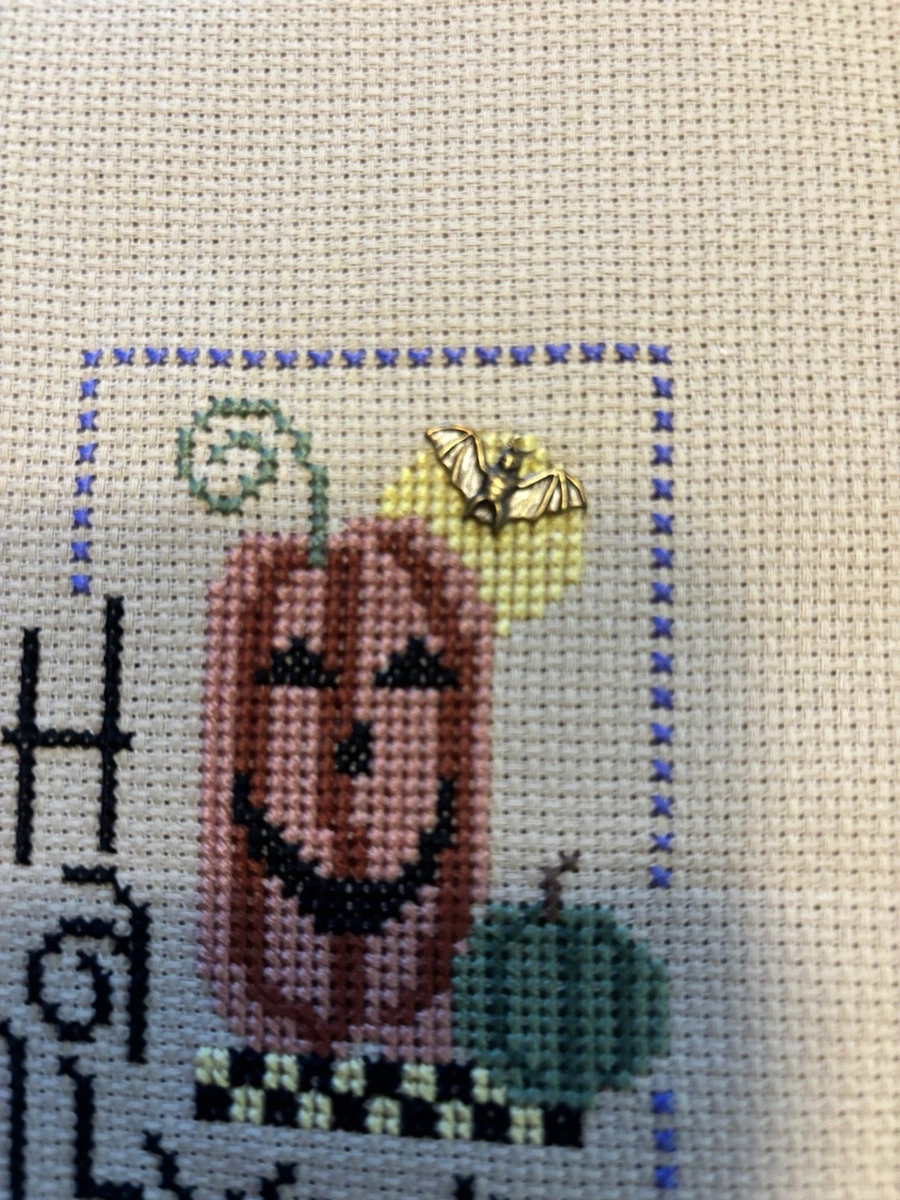 HALLOWEEN -Lizzie Kate-completed-Finished cross stitch Pumpkin Bat