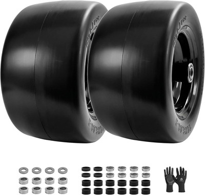 (2-Pack) 11X6.00-5 Flat Free Zero Turn Mower Tires & Wheels, 11X6.00-5 Solid Law