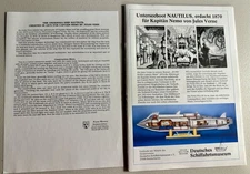 JULES VERNE SUBMARINE NAUTILUS RARE PAPER MODEL 1870 DEUTSCHES SCHIFFAHRTSMUSEUM