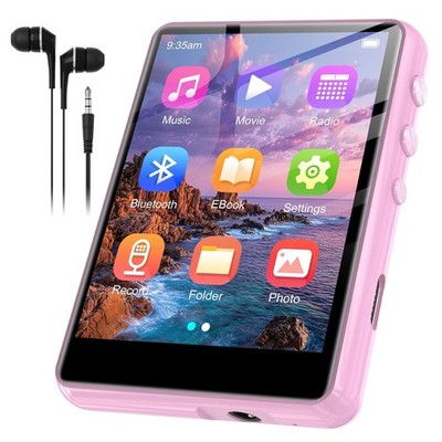 128GB Bluetooth MP3 Player Pink Portable Music Player with SD Card Bluetooth 5.4