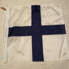 NICE ICOS SIGNAL LETTER  X  NAUTICAL ALPHABET PENNANT FLAG Rope & Toggle SIZE 3