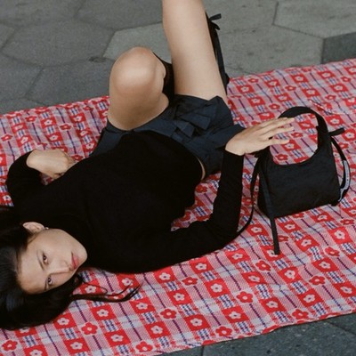BAGGU X Sandy Liang Mini Bow Bag in Black NWT Limited Collection
