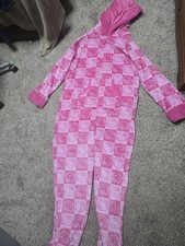 NWT Hello Kitty Women's Long Sleeve Hooded One-Piece Pajama Pink Large