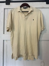 Polo Ralph Lauren Yellow Short Sleeve 100 Cotton Polo Shirt Men's L Preppy