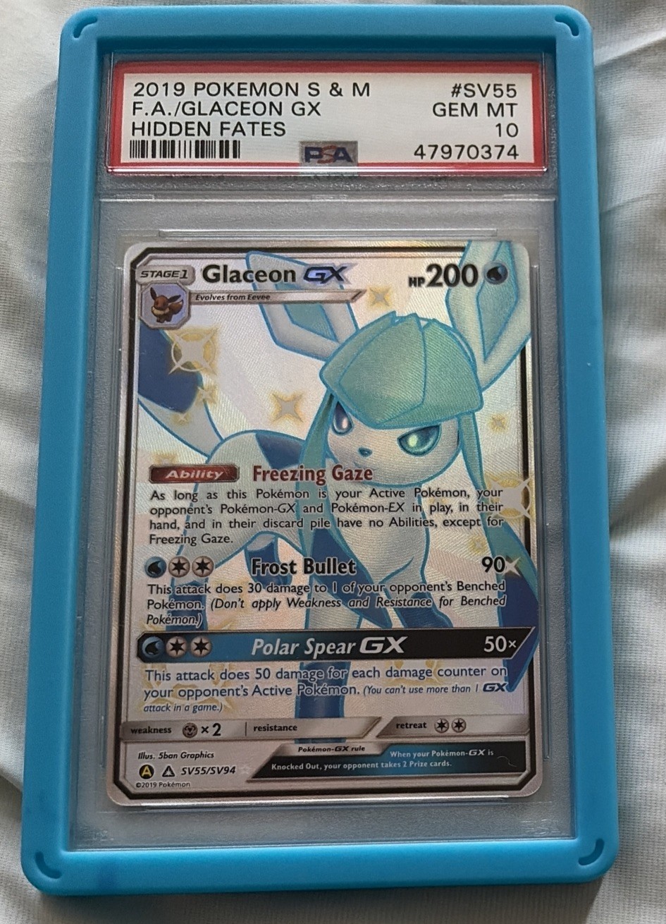 Pokémon Glaceon GX Sv55/Sv94 Hidden Fates: Shiny Vault FULL ART PSA 10