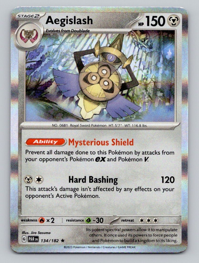 Holo Aegislash 134/182 Rare Paradox Rift Pokemon