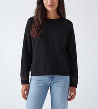 Cop Copine Sweatshirt Femme Petit Détail Découpé Noir Oversize