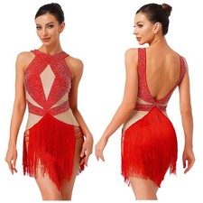 Womens Dress Nightclub Dancewear Ballet Bodysuit Latin Jumpsuit Competitions