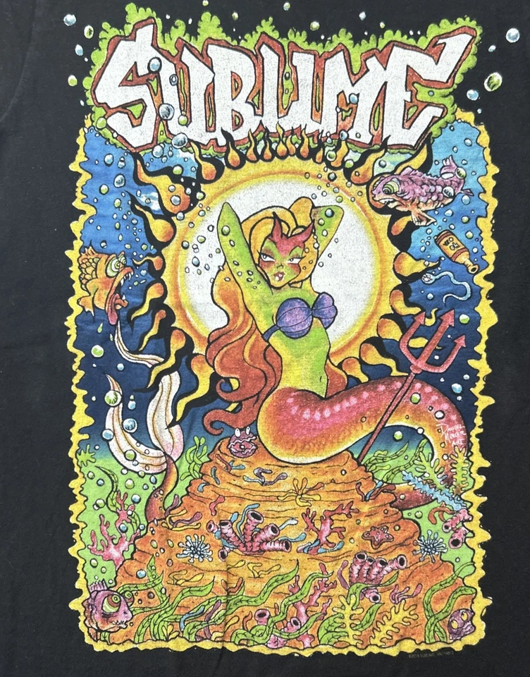 Camiseta Sublime Mermaid para mujer Petite XS negra manga corta algodón 2016 Foto 2 de 4