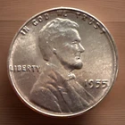 1955P Lincoln Wheat Cent Penny Poor Man's Double Die BU Actual Coin Pics 1445