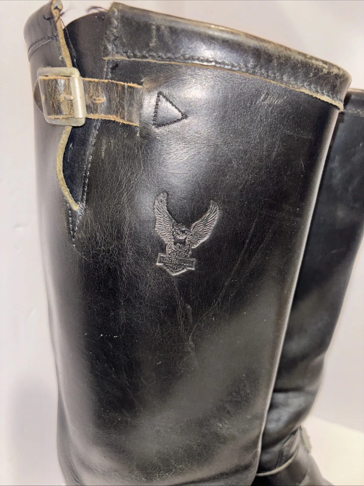 Botas de ingeniero Harley-Davidson vintage, talla 10 1/2 cuero negro Foto 2 de 4