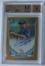 Andrew Toles 2014 Bowman Chrome Gold Refractor /50 AUTO BGS 9.5/10 Rays Dodgers