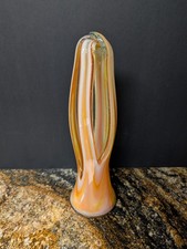 Vtg Murano Basket Vase Mid-Century-Mod Stretch Art Glass