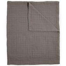 Quilted Throw Blanket XL Super Soft Muslin Multi Layered Mocha Little Unicorn