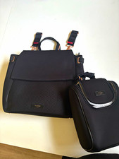 Storksak Black Baby Diaper Bag w/ Inner Pockets, Changing Pad Bottle Bag