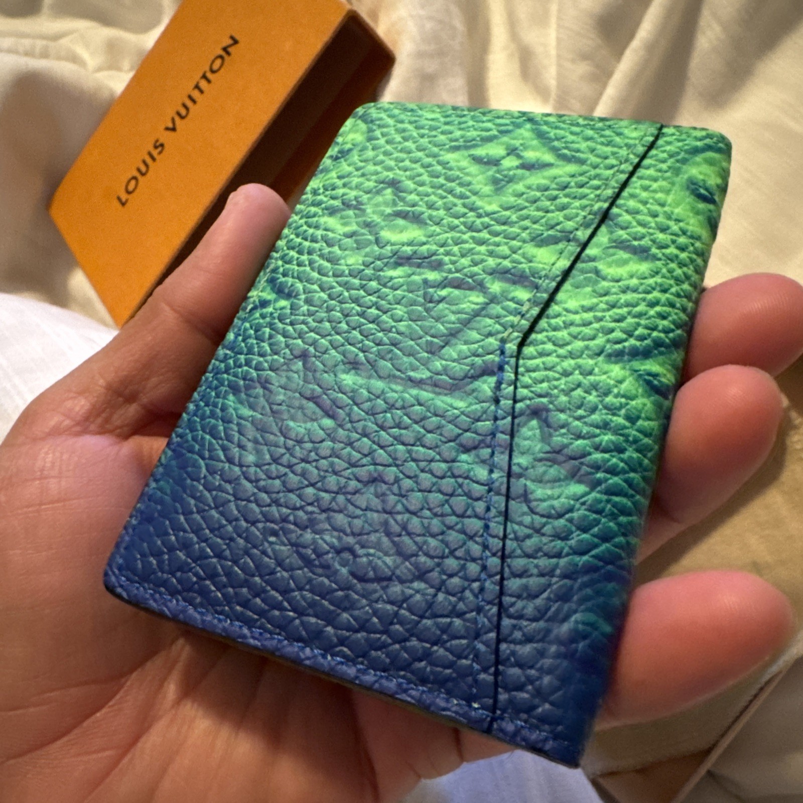 Louis Vuitton X Virgil Abloh Pocket Organizer Taurillon Illusion Blue/Green image 5