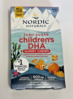 Nordic Naturals Children DHA Gummies Tasty Chewable Omega-3s Kids 30 Ct Exp 6/26